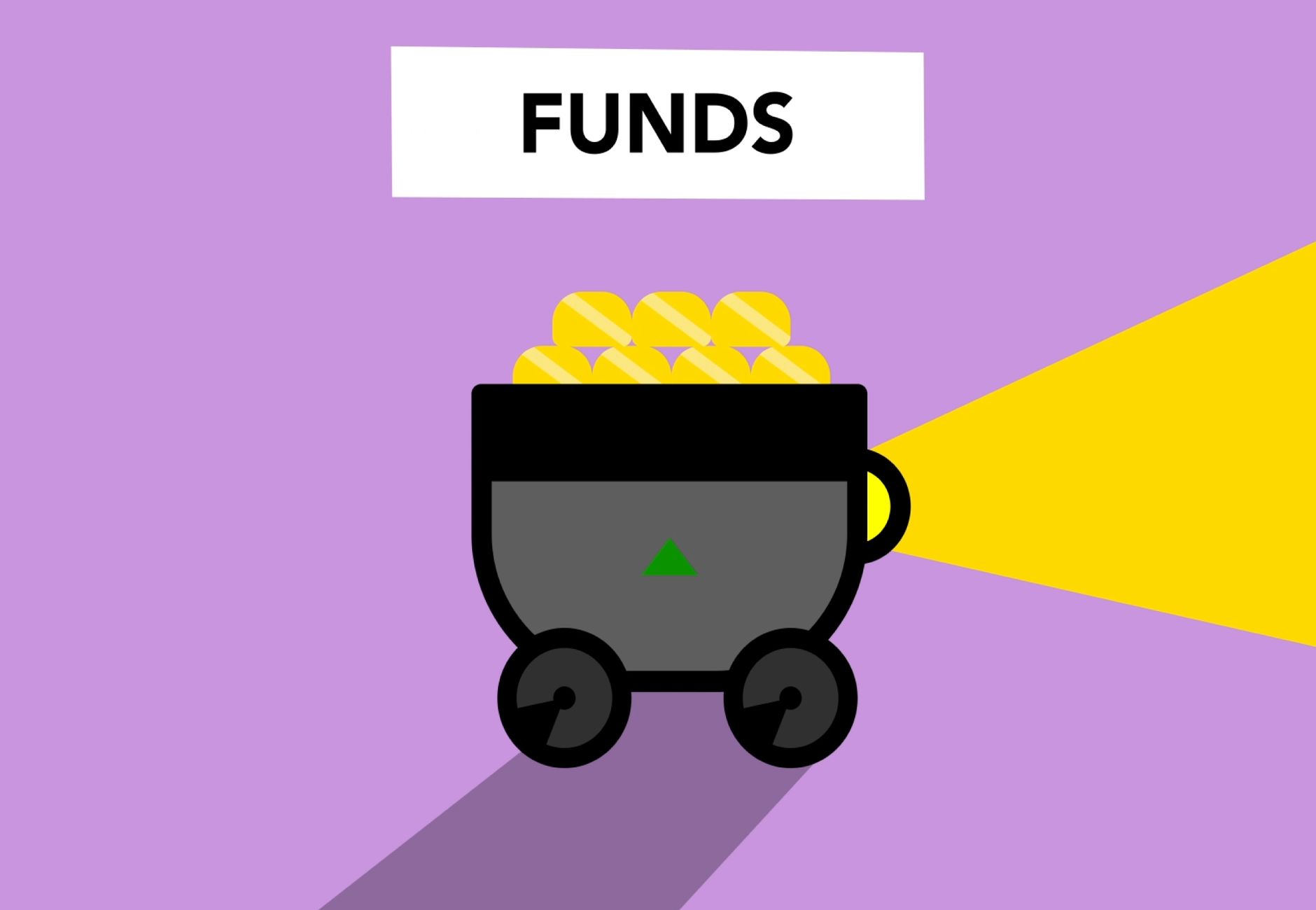 Creative illustration of full trolley with gold representing concept investing in funds and make capital